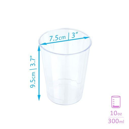 40 Pack 10 oz Fluted Design Plastic Tumblers - Decodine