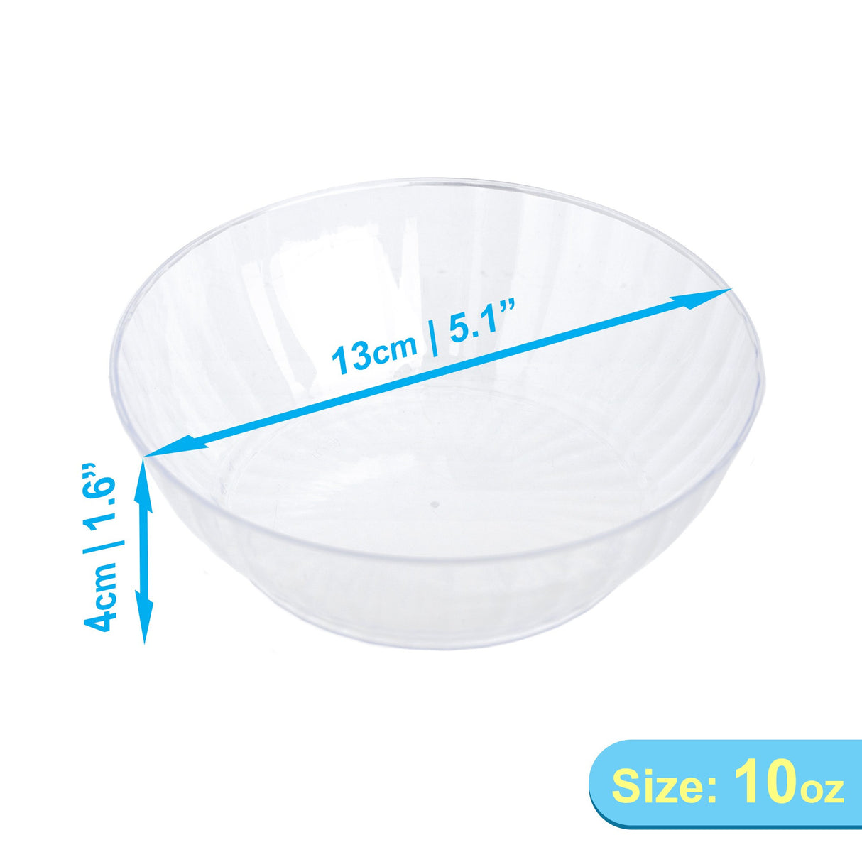 40 Pack 10oz Plastic Clear Dessert Bowls - Decodine