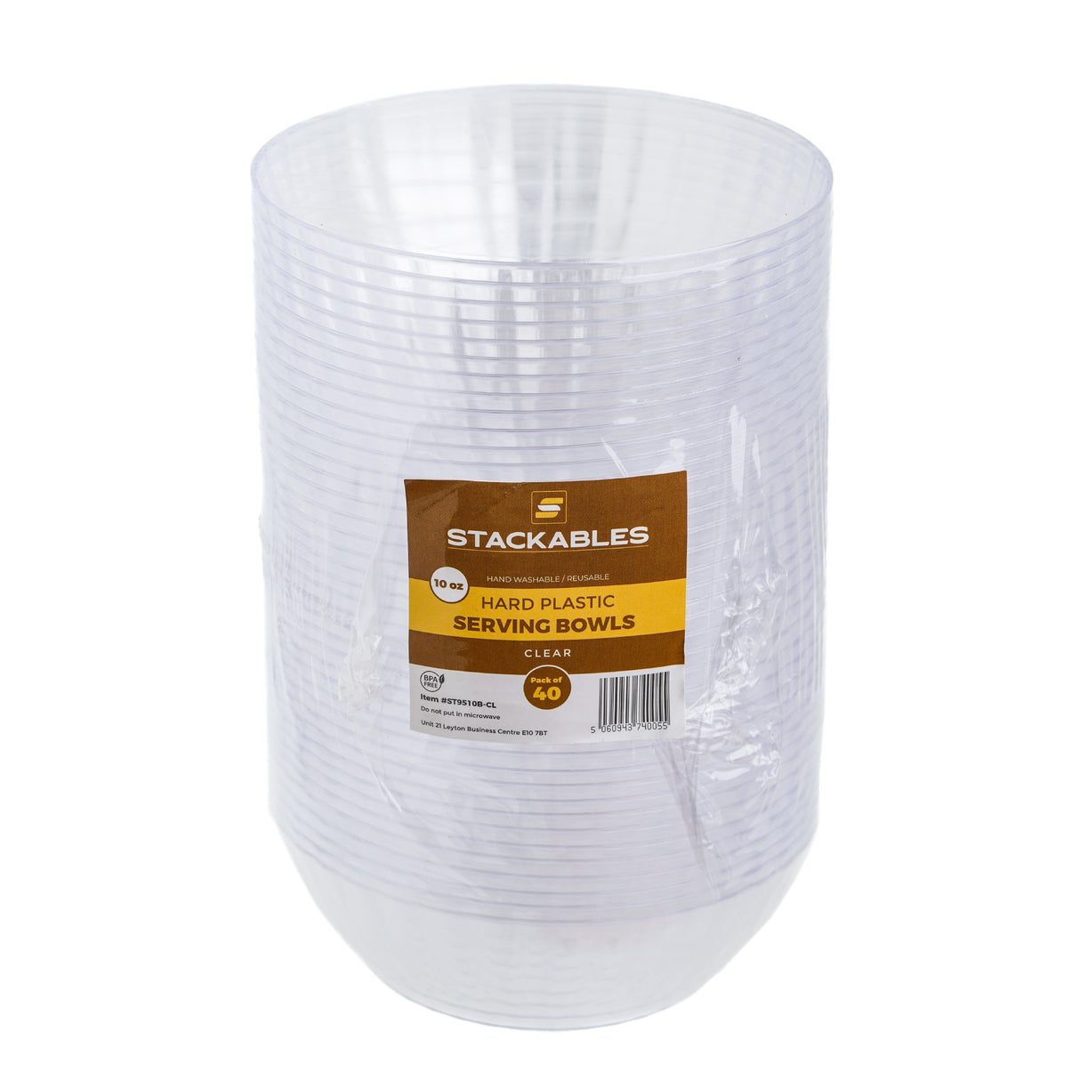 40 Pack 10oz Plastic Clear Dessert Bowls - Decodine