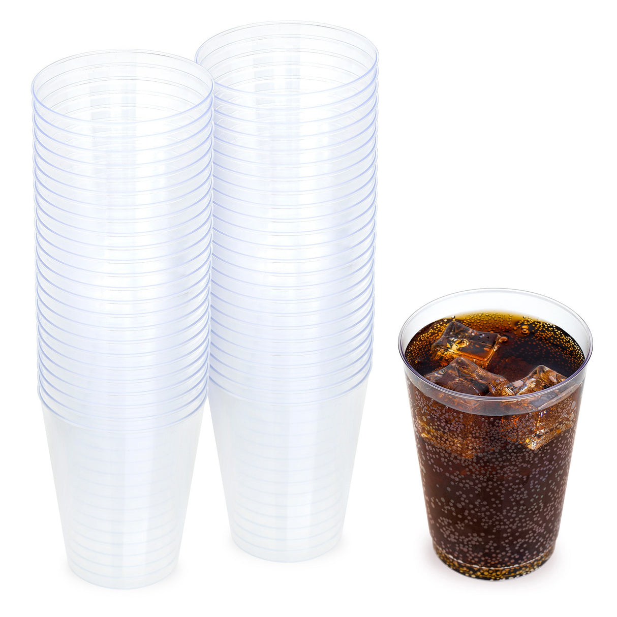40 Pack 12oz Plastic Clear Party Glasses/Cups - Decodine