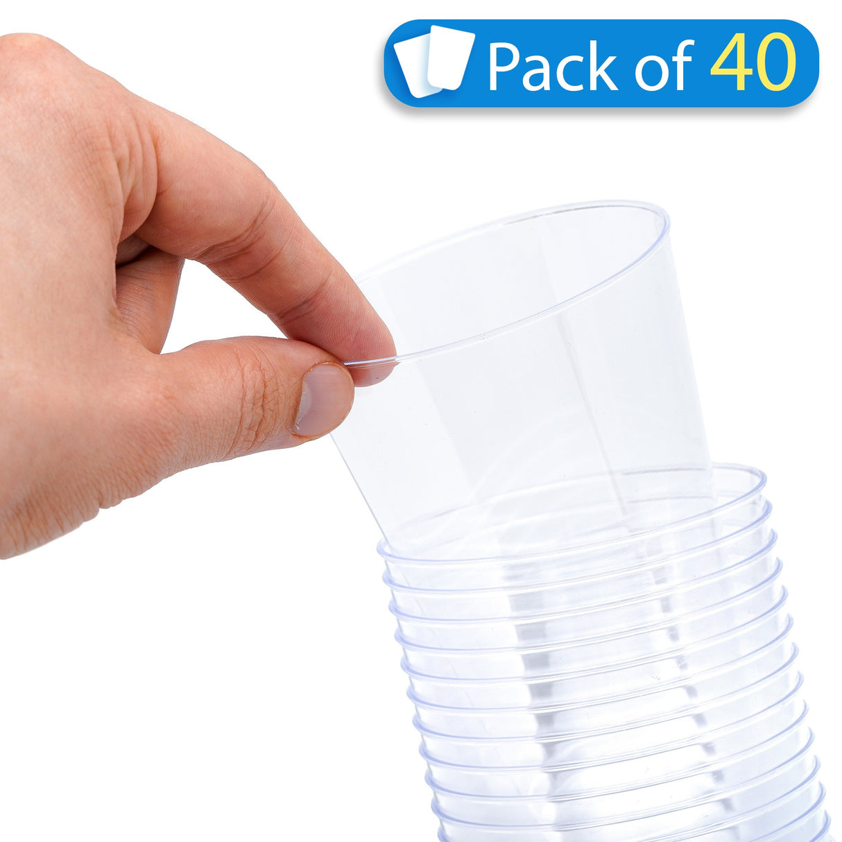 40 Pack 12oz Plastic Clear Party Glasses/Cups - Decodine