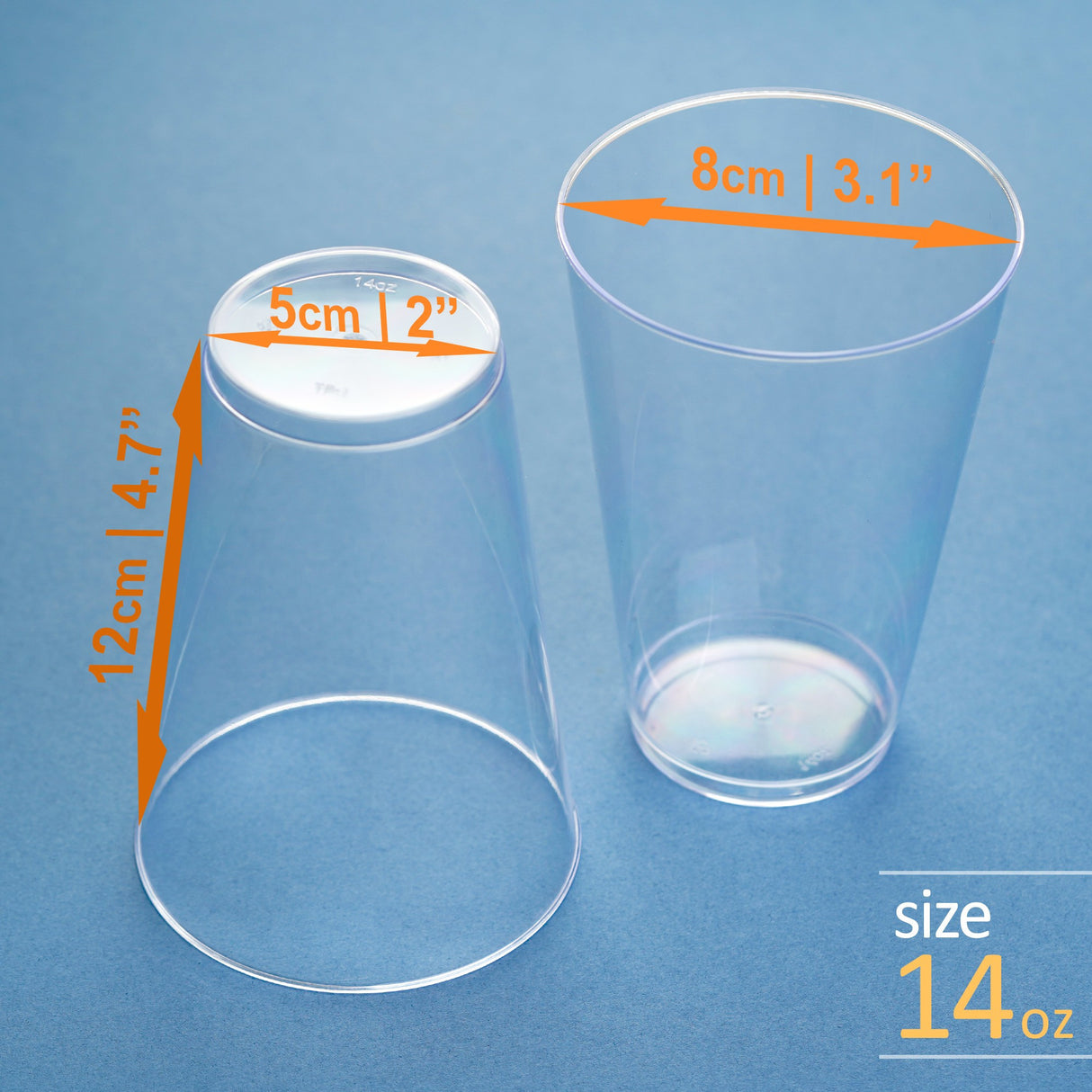 40 Pack 14oz Plastic Clear Party Glasses/Cups - Decodine
