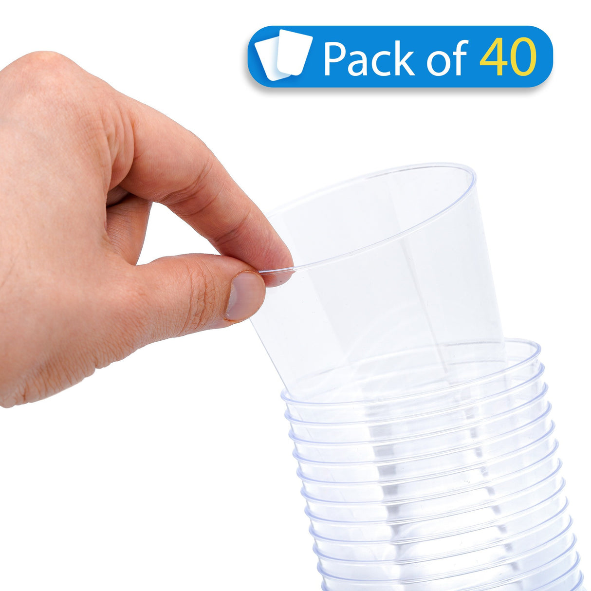 40 Pack 14oz Plastic Clear Party Glasses/Cups - Decodine