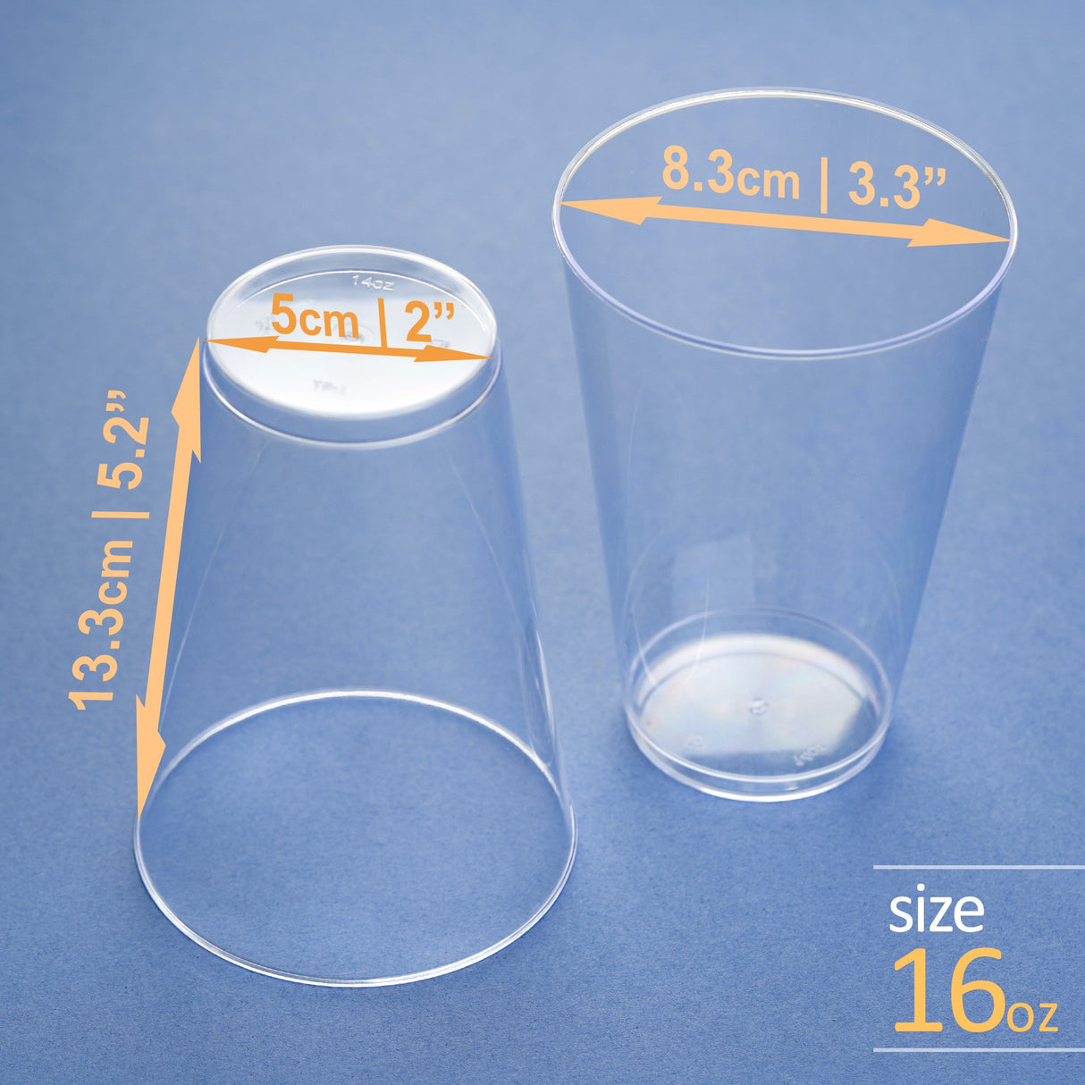 40 Pack 16oz Plastic Clear Party Glasses/Cups - Decodine