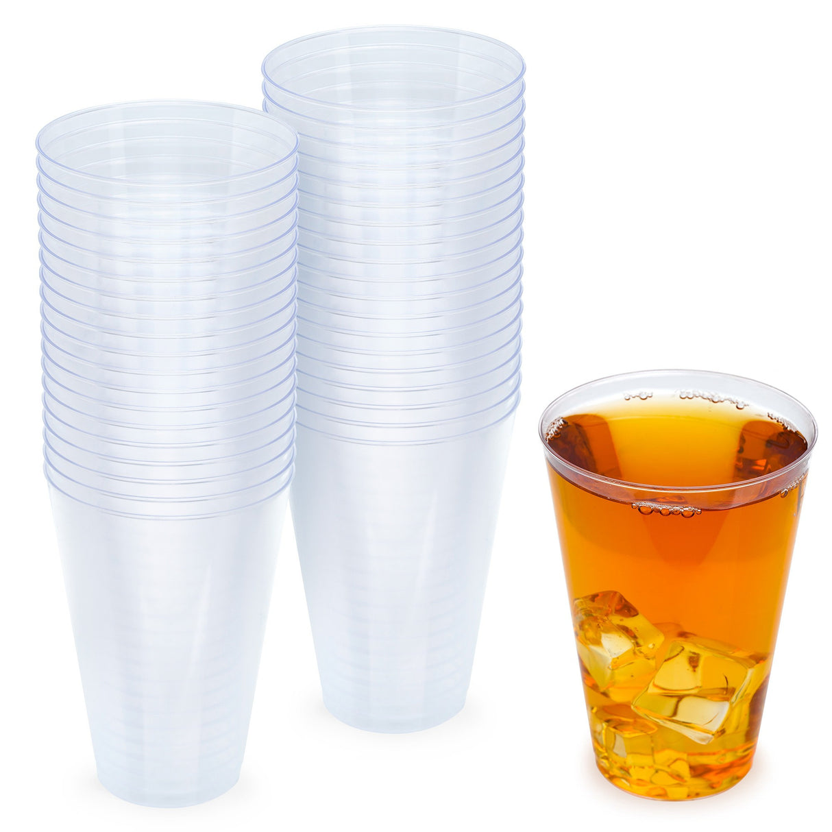 40 Pack 16oz Plastic Clear Party Glasses/Cups - Decodine