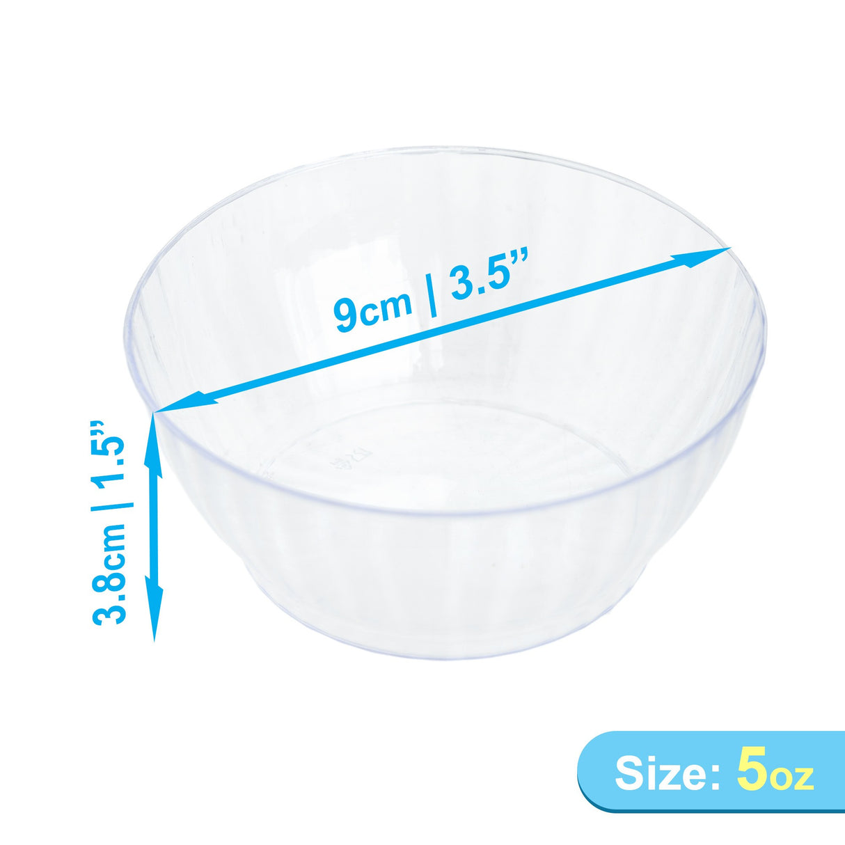 40 Pack 5oz Plastic Clear Dessert Party Bowls - Decodine