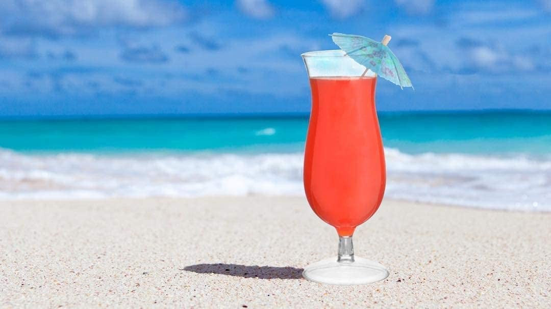 5 Pack 14oz Hurricane Pina Colada Plastic Glasses - Decodine