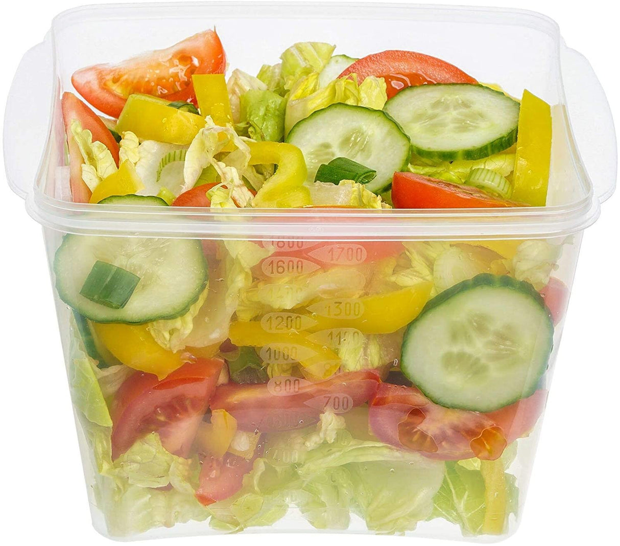5 Pack 1800ml Rectangular Plastic Containers with Lids - Decodine
