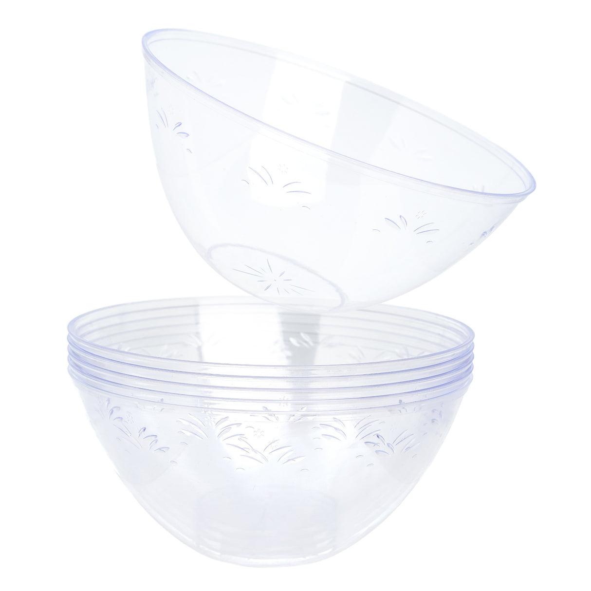 5 Pack 2900ml Clear Plastic Party Serving Bowls - Decodine
