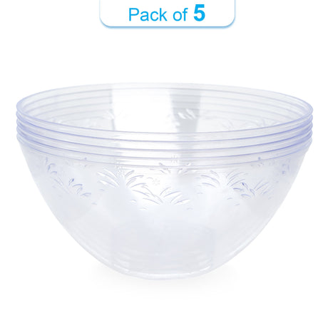 5 Pack 2900ml Clear Plastic Party Serving Bowls - Decodine
