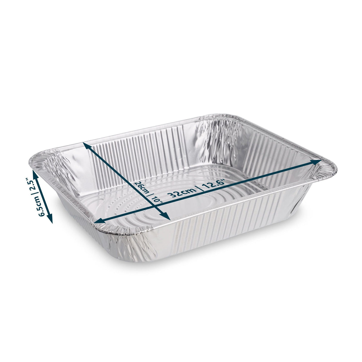 5 Pack Rectangular 9 x 13 Aluminium Foil Container Trays with Aluminium Lids - Decodine