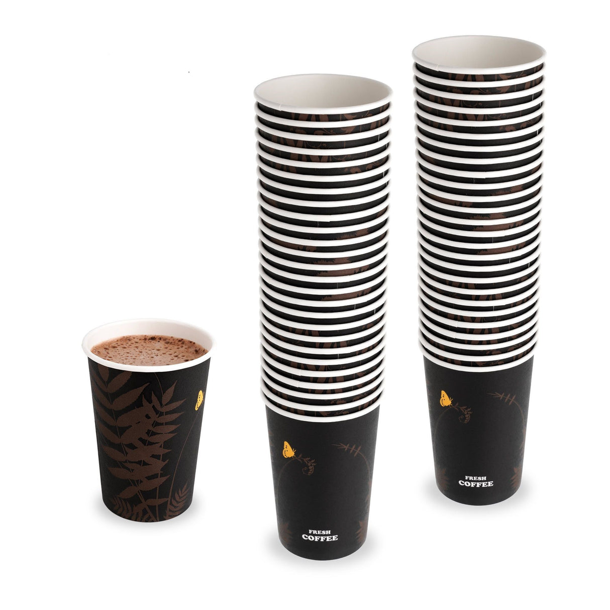 50 Pack 10oz Disposable Paper Coffee Cups - Decodine
