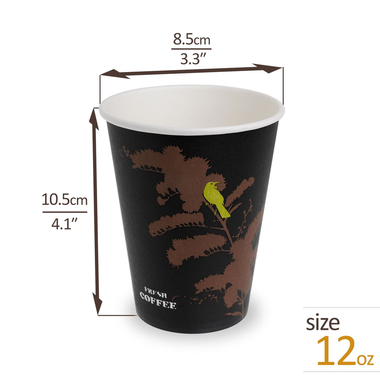50 Pack 12oz Disposable Paper Coffee Cups - Decodine