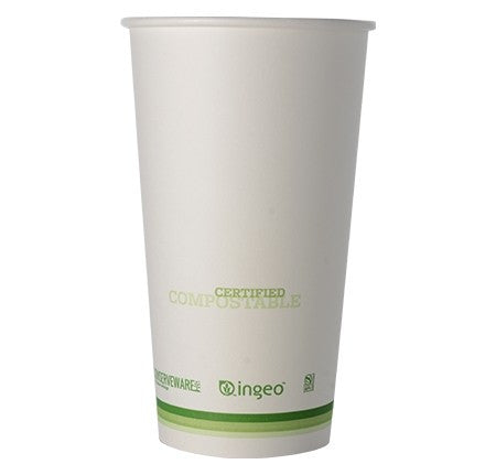 50 Pack 20oz PLA Lined Extra Large Paper Coffee Cups 90mm Rim - Decodine