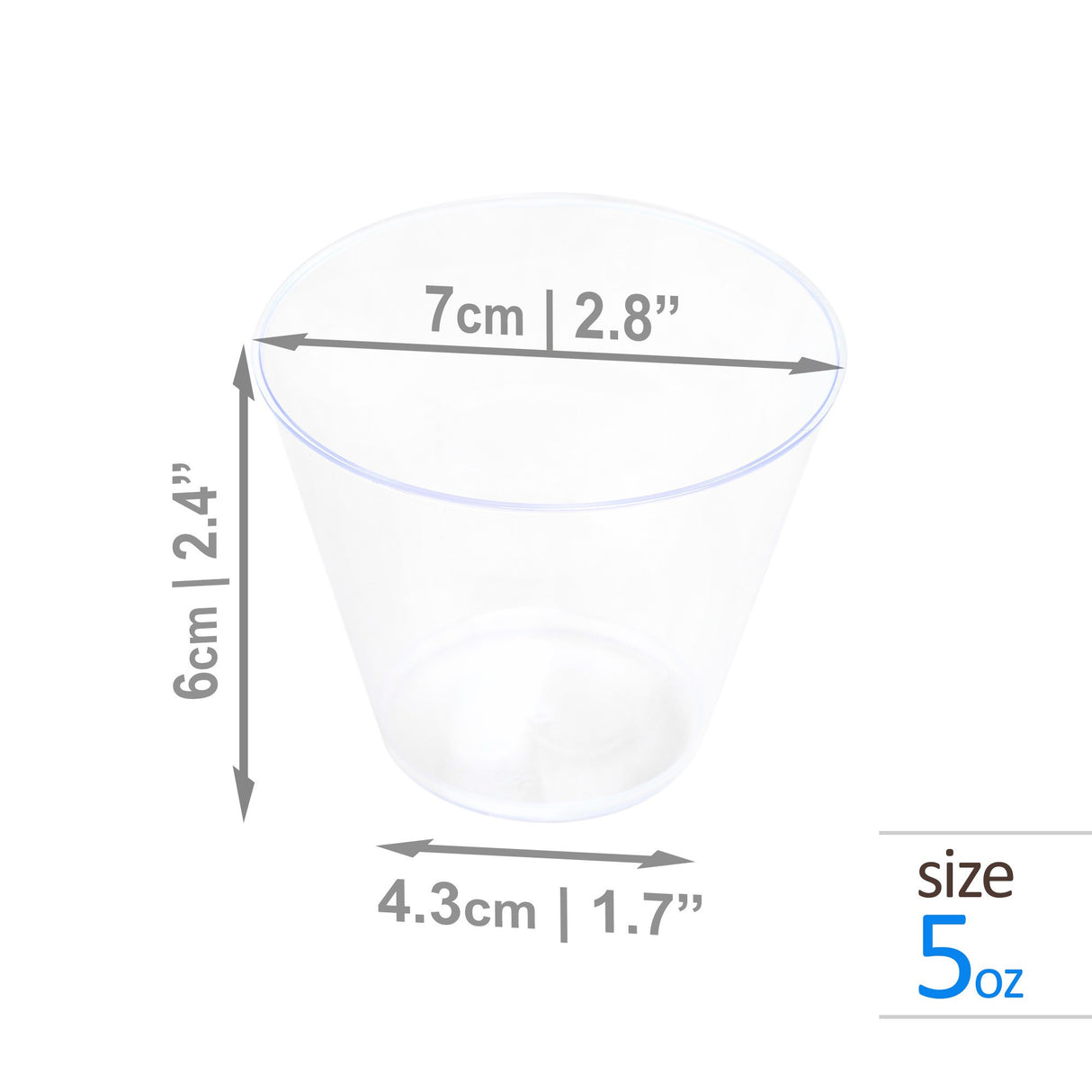 50 Pack 5oz Plastic Clear Dessert Party Glasses/Cups - Decodine