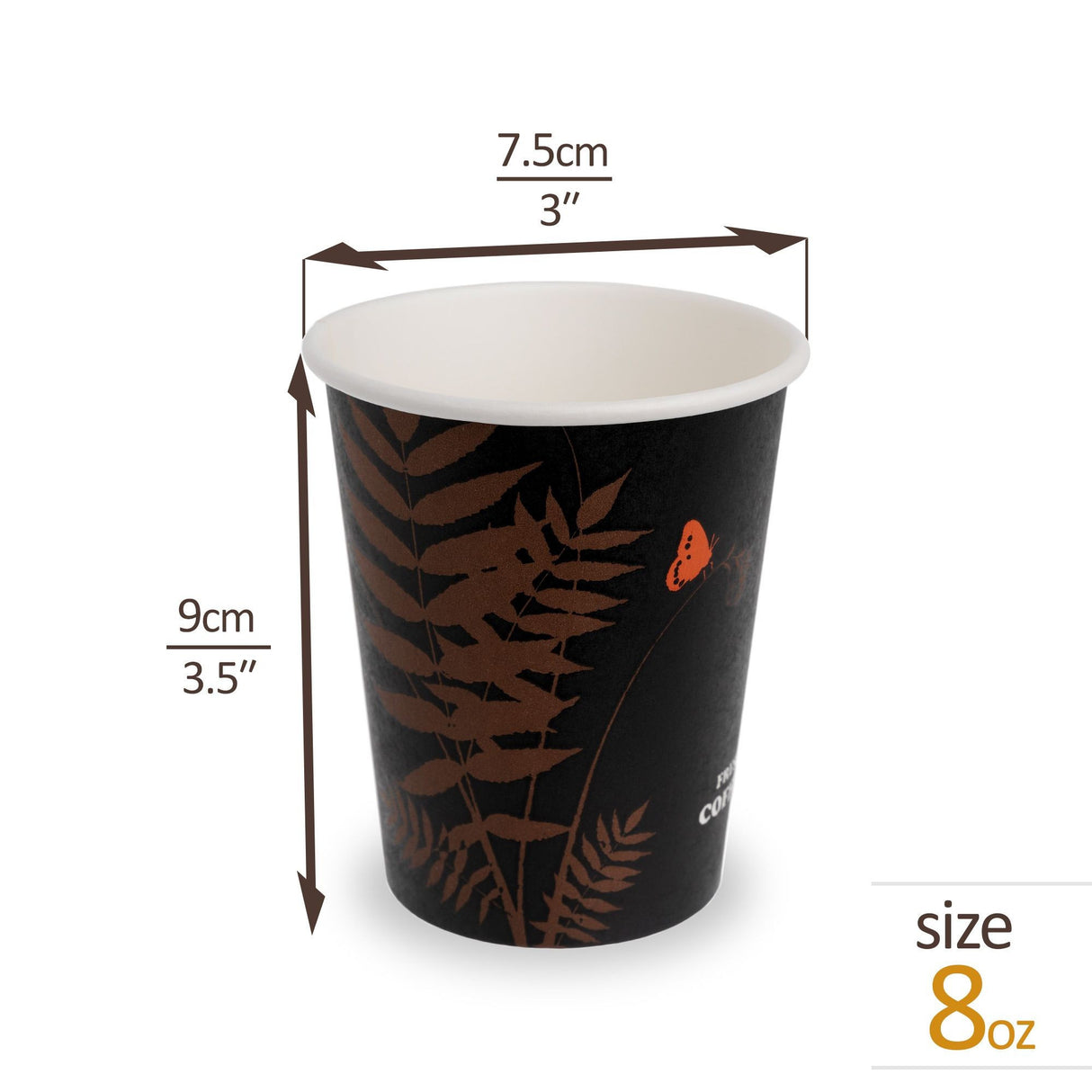 50 Pack 8oz Disposable Paper Coffee Cups - Decodine
