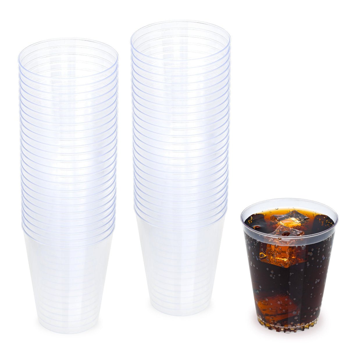 50 Pack 8oz Plastic Clear Party Glasses/Cups - Decodine