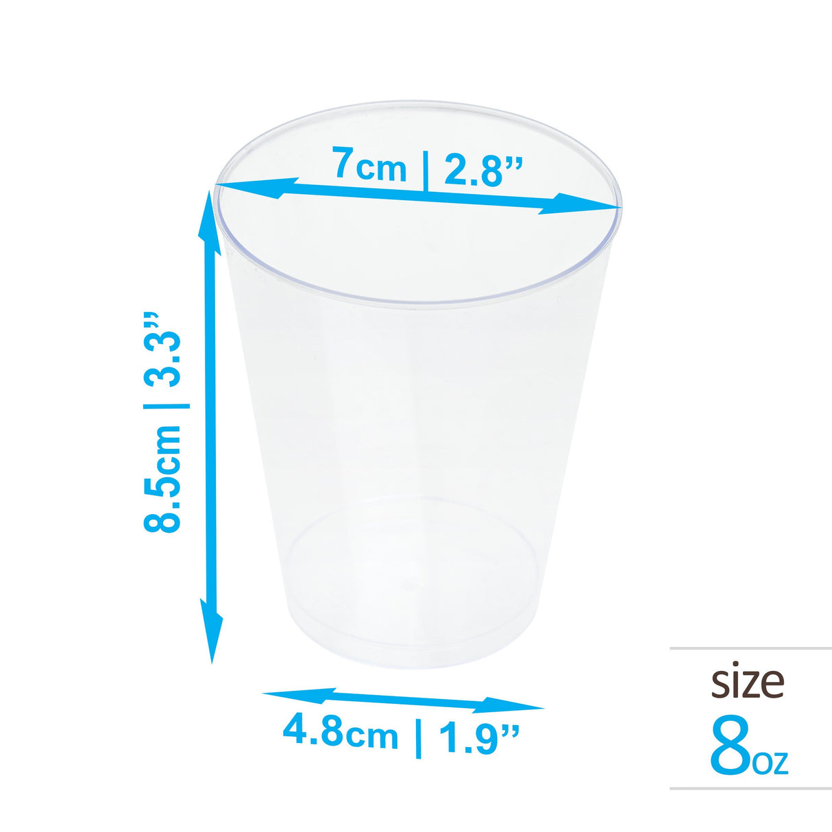 50 Pack 8oz Plastic Clear Party Glasses/Cups - Decodine