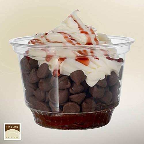 50 Pack 8oz Squat (95mm) Plastic PETE Dessert/Ice Cream Cups (230ml) - Decodine