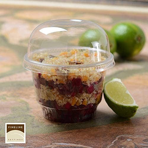 50 Pack 8oz Squat (95mm) Plastic PETE Dessert/Ice Cream Cups (230ml) - Decodine