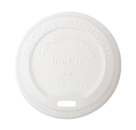 50 Pack Coffee Cup Lids Fits 8oz (80mm), Eco Friendly CPLA - Decodine