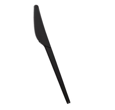 50 Pack CPLA Black Disposable Knives - Decodine