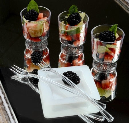 6" Mini Cocktail Forks Clear 20 Pack - Decodine