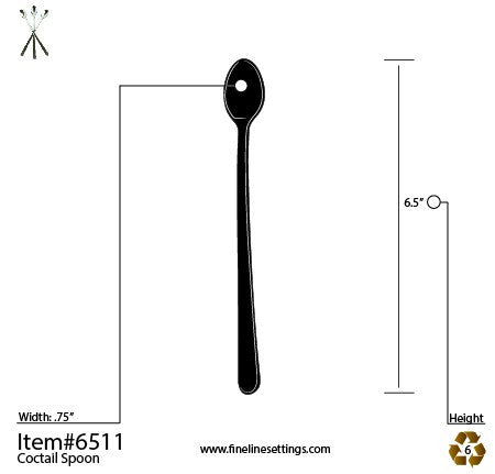 6" Mini Silver Cocktail Spoon 20 Pack - Decodine