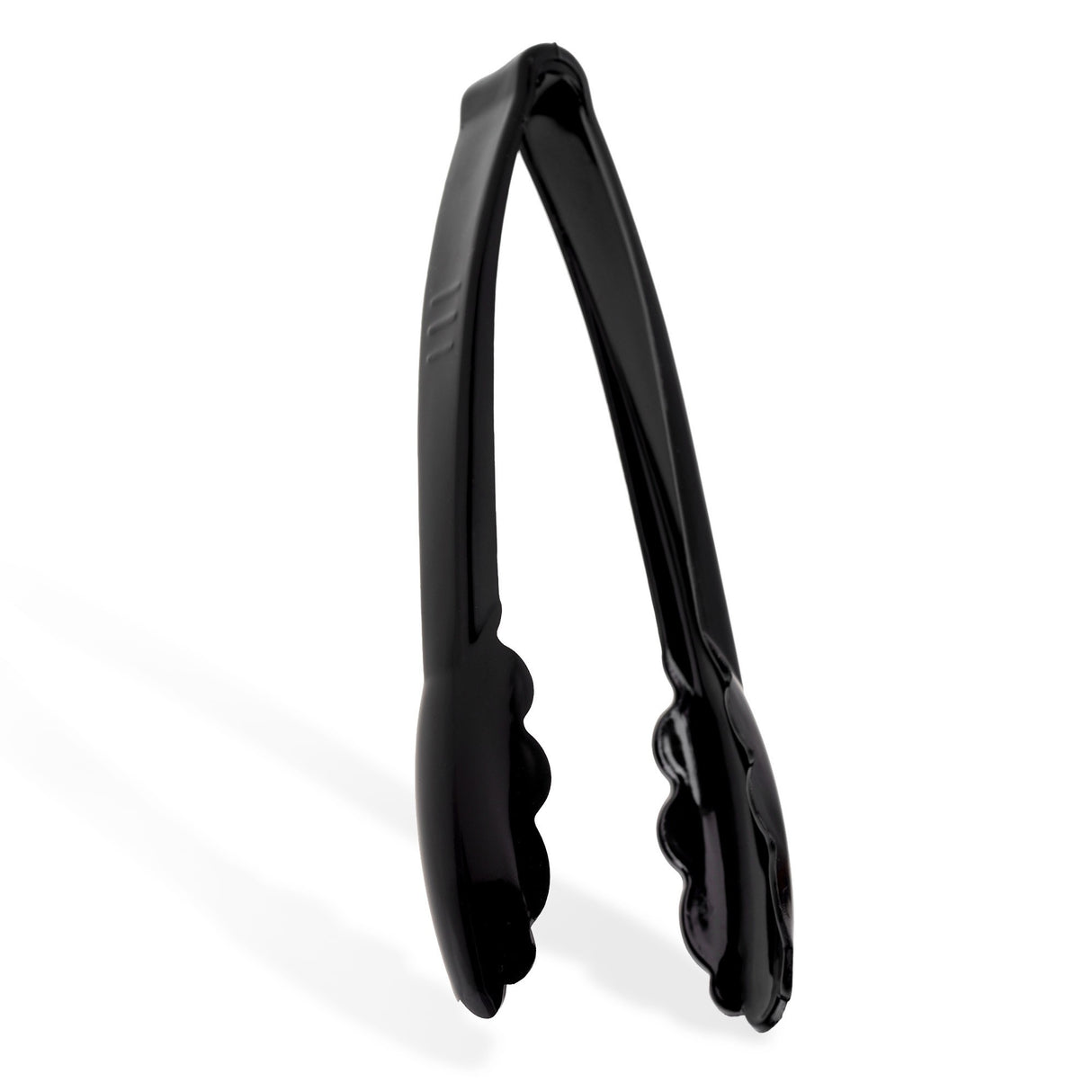 6 Pack 7.5" Black Plastic Serving Tongs - Decodine