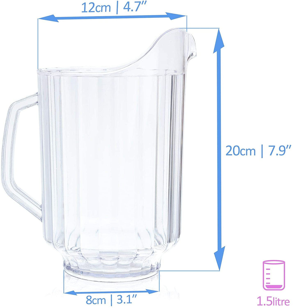 64oz Heavy Duty Plastic Water Jug - Cocktail Pitchers - Decodine