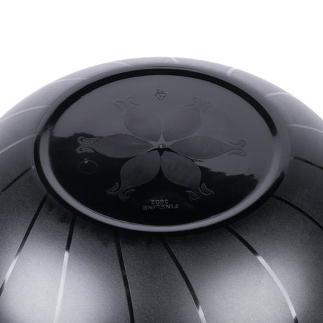 7.5 Litre Black Round Heavyweight Plastic Serving Bowls with Design - Decodine