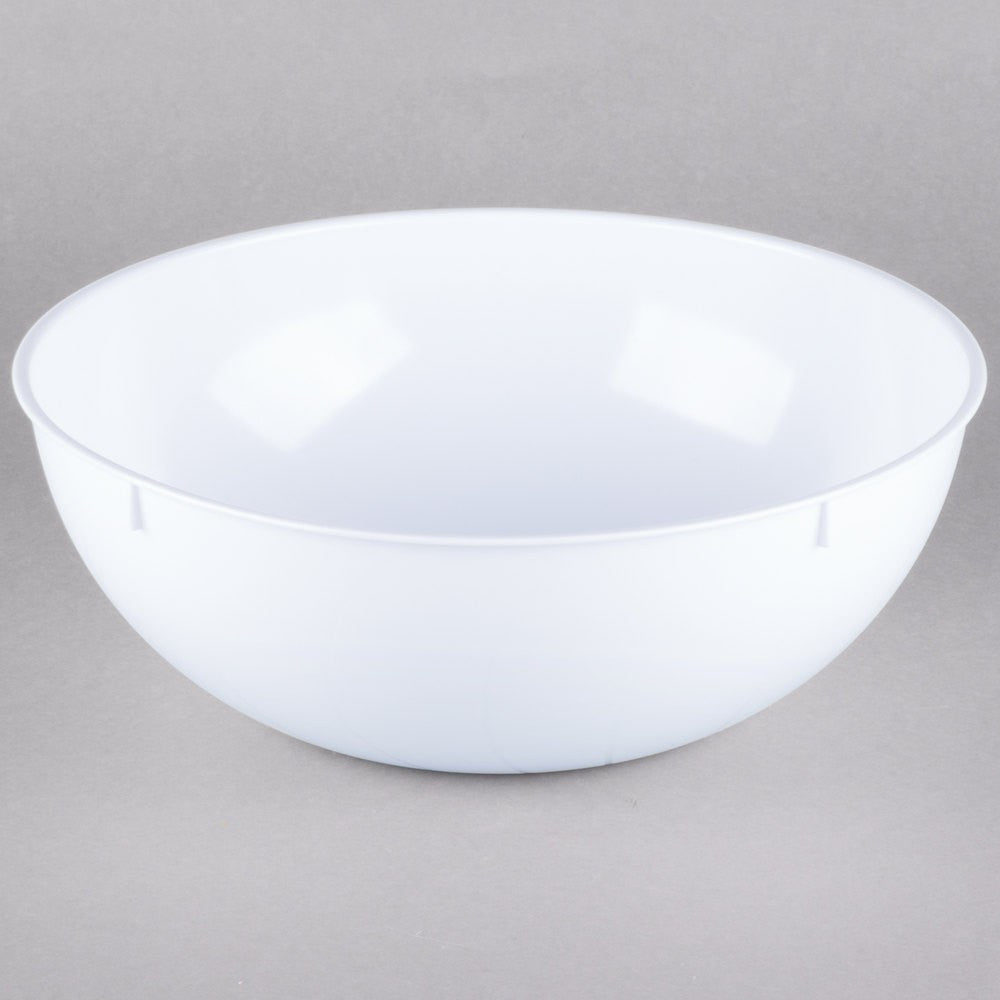 7.5 Litre White Round Heavyweight Plastic Serving Bowls with Design - Decodine