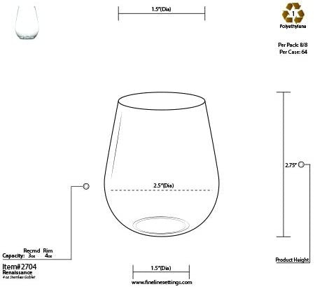 8 Pack 4oz Plastic Stemless Mini Goblets - Decodine