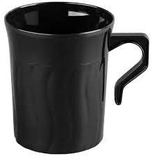 8 Pack 8oz Plastic Black Coffee Mugs - Decodine