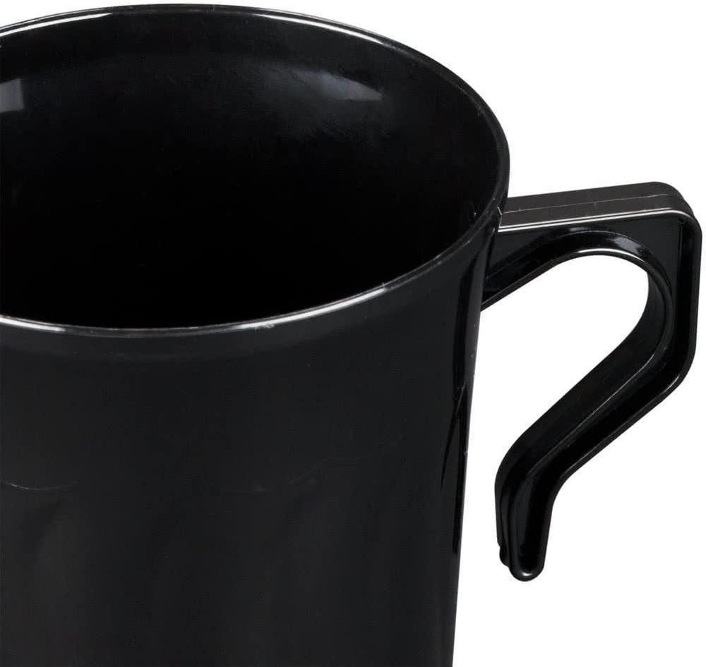 8 Pack 8oz Plastic Black Coffee Mugs - Decodine