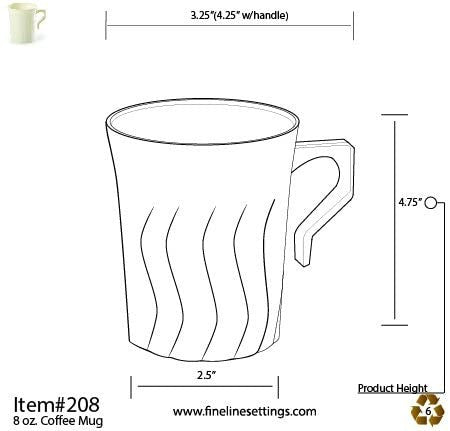8 Pack 8oz Plastic Clear Coffee Mugs - Decodine