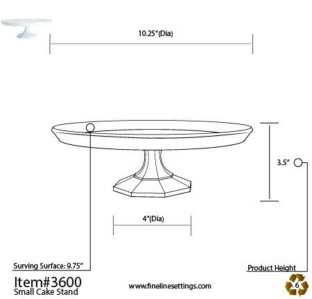9.75" Cake Stand White - Decodine