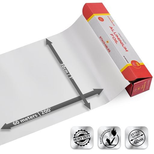 60 Meter Aluminium Kitchen Food Foil Roll - Decodine