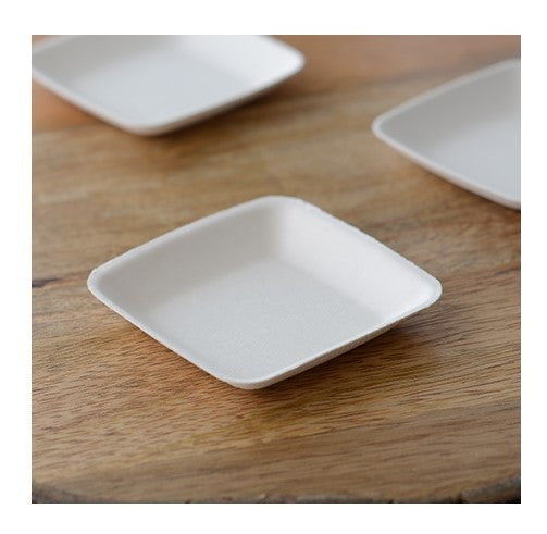 Bagasse Mini Square Dish 25 Pack - Decodine