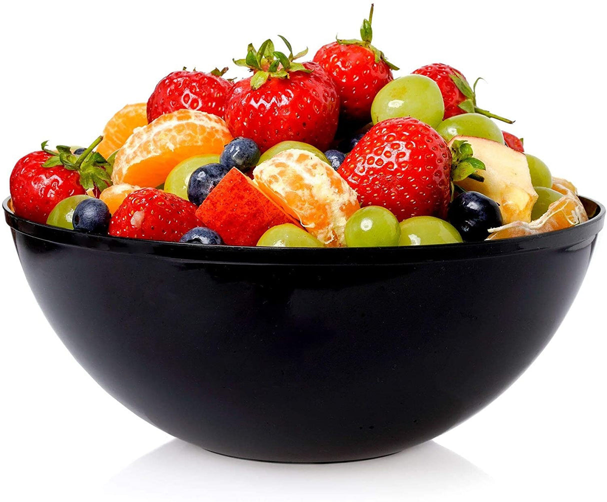 Black Round Plastic Serving Plastic Bowls - Decodine