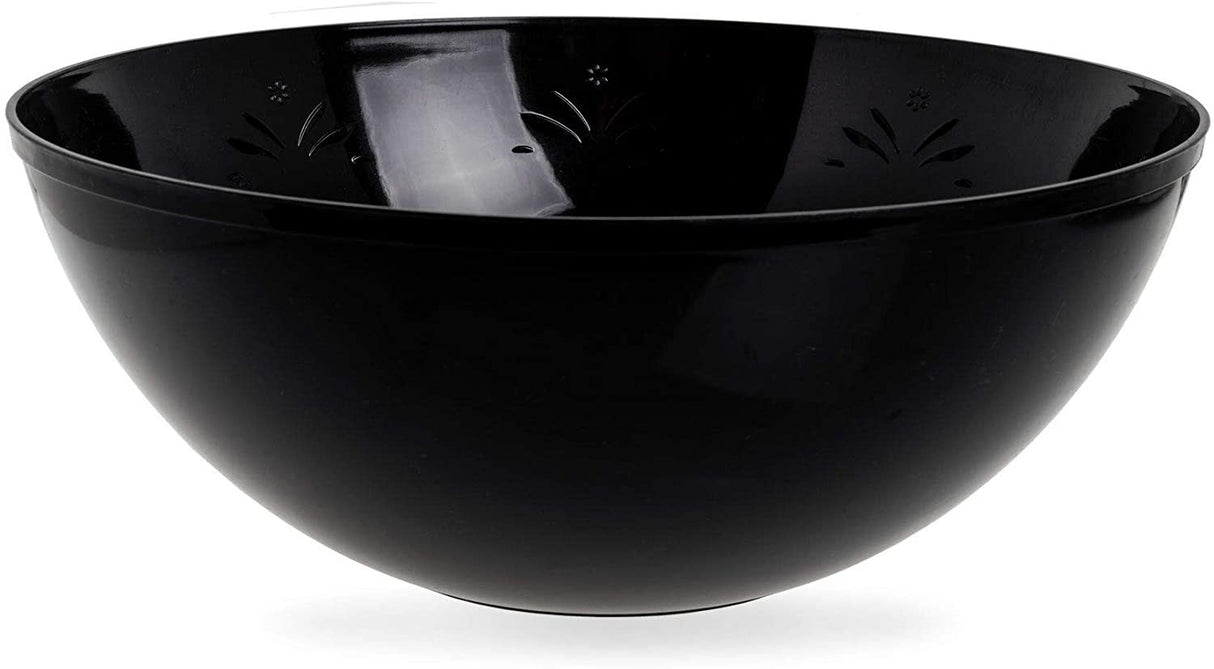 Black Round Plastic Serving Plastic Bowls - Decodine