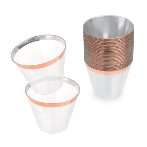 Full White and Rose Gold Party Set Serves 25 - Decodine