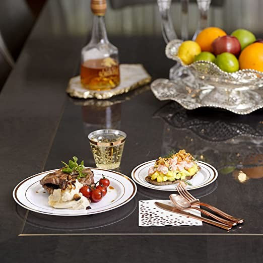 Full White and Rose Gold Party Set Serves 25 - Decodine