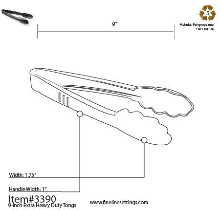 Heavy Duty 9" Tongs - Decodine