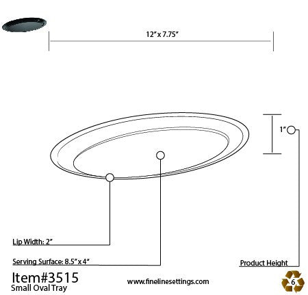 Oval Platter 8" x 12" Black - Decodine