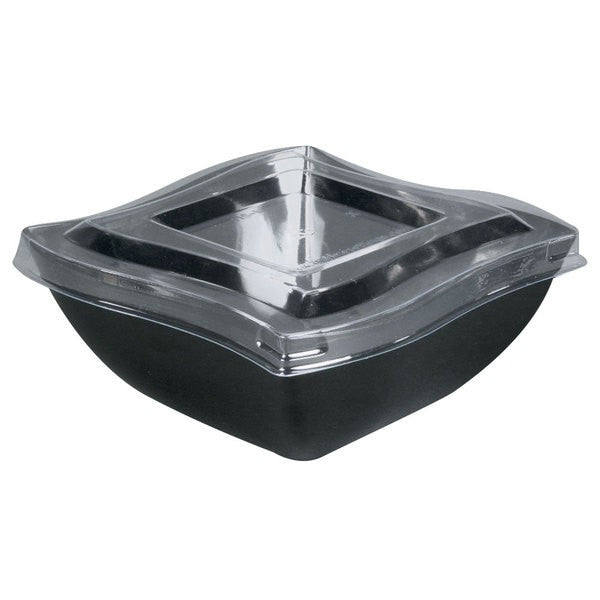 PETE Clear Lid for Square Plastic Waved Designed Serving Bowls - Decodine