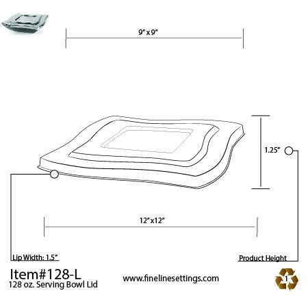 PETE Clear Lid for Square Plastic Waved Designed Serving Bowls - Decodine