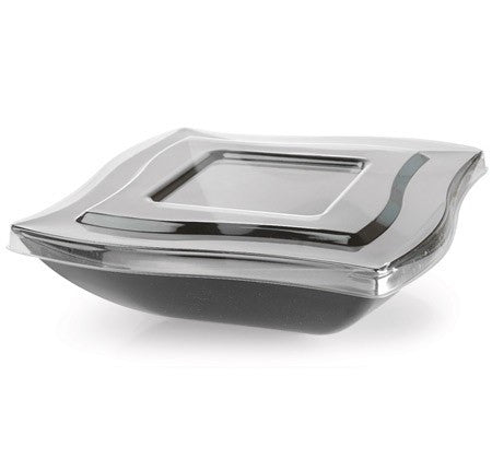 PETE Clear Lid for Square Plastic Waved Designed Serving Bowls - Decodine
