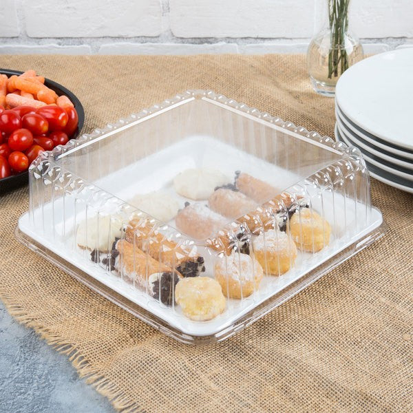 PETE Lid for 10" x 10" Square Serving Platter - Decodine