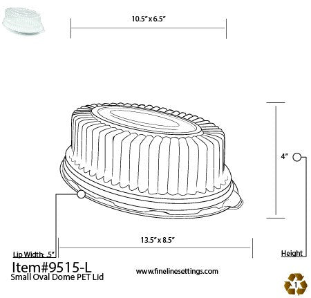 PETE Lid for Oval Platter 8" x 12" - Decodine